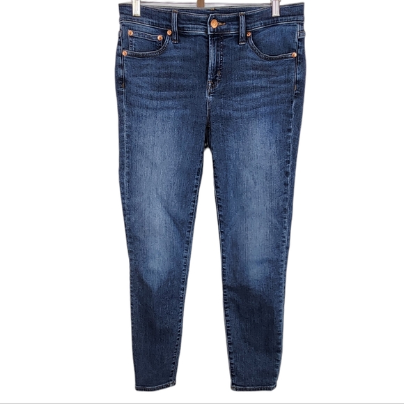 J. Crew 8" Toothpick Skinny Jean Mid-rise Ankle Cropped Stretch Vista Wash 29 - Picture 2 of 11